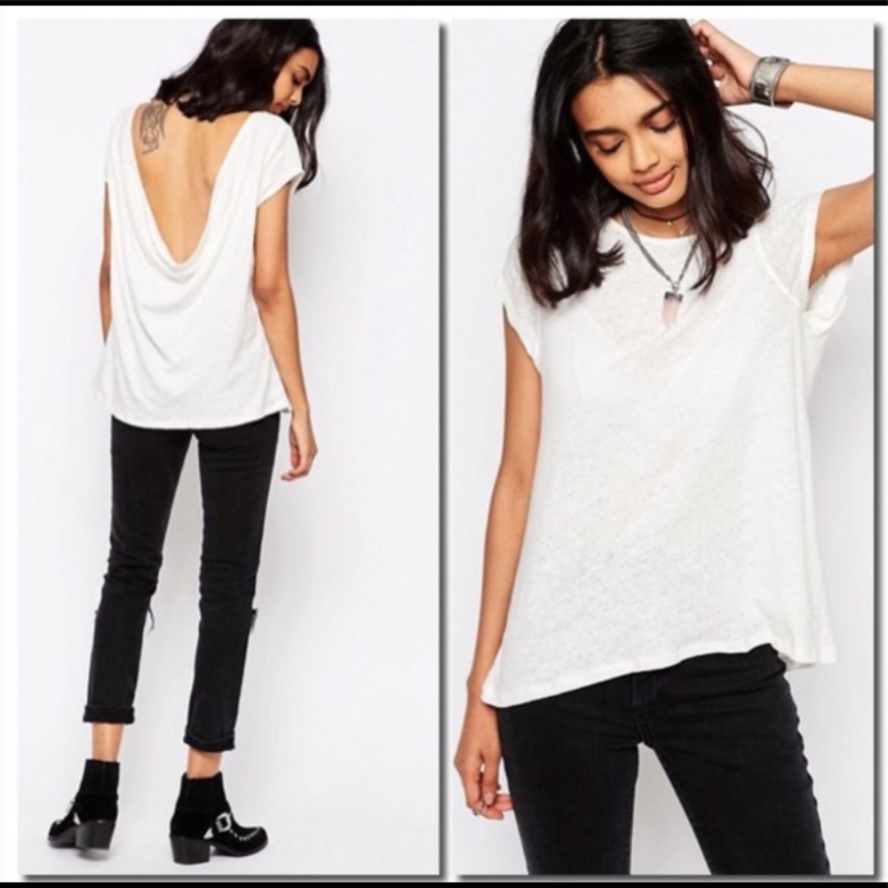 Free People White Tshirt Size xs